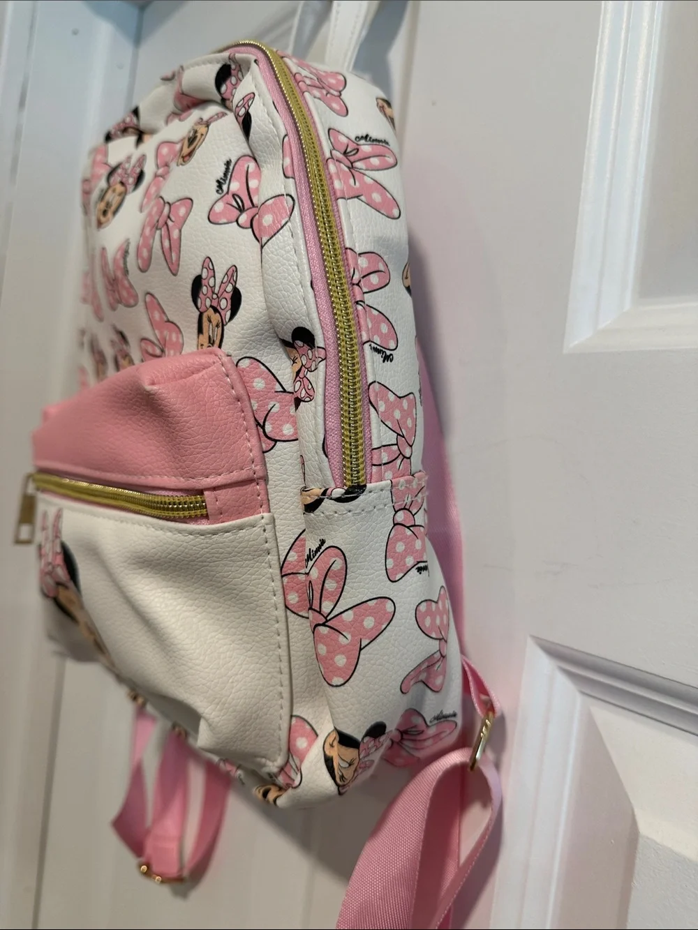 Disney Pink and White Minnie Mouse Bow Mini Backpack